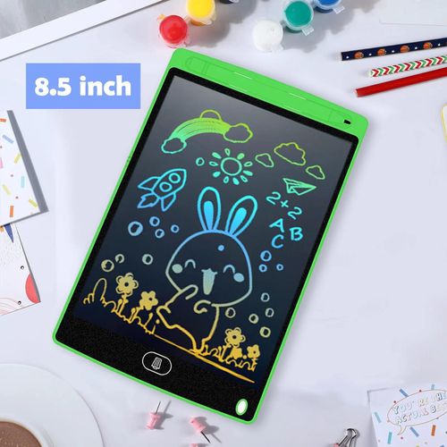 Tablette d¿écriture LCD 8.5"" verte, écran couleur, planche à dessin enfant