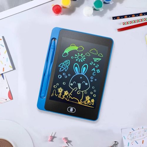 Tablette d¿écriture LCD 6.5"" bleue, écran couleur, planche à dessin enfants