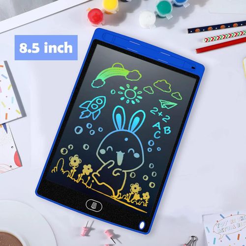 Tablette d¿écriture LCD 8.5"" bleue, écran couleur, jouet dessin enfant