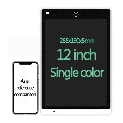 Tablette d¿écriture LCD enfant, planche à dessin magique, graffiti, tableau noir, écriture manuscrite, jouet éducatif et cadeau idéal pour enfants-12 pouces unique Colore Blanc