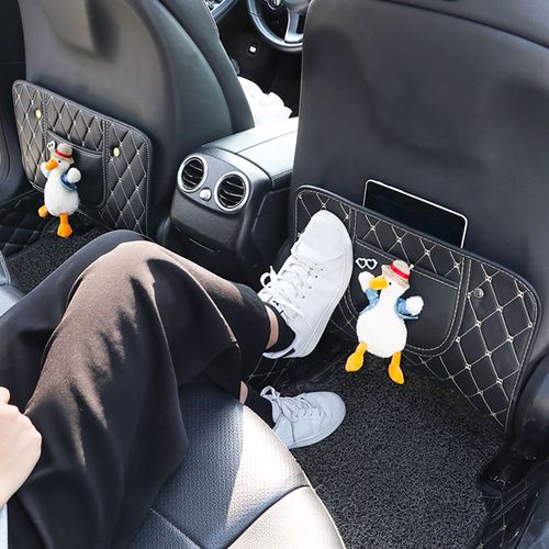 Protection De Siege Arriere De Voiture En Cuir, Protection Contre Les Coups De Pied, Protection Anti-Usure Pour Vehicule, Chapeau De Paille, Canard, Plus Petit