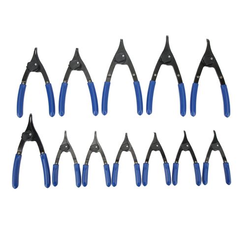 Ensemble de 12 pinces a circlips, machoires droites et courbees, universelles, pour reparation automobile