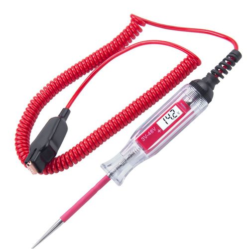 Testeur de circuit numerique LCD 3-48 V avec sonde en acier inoxydable