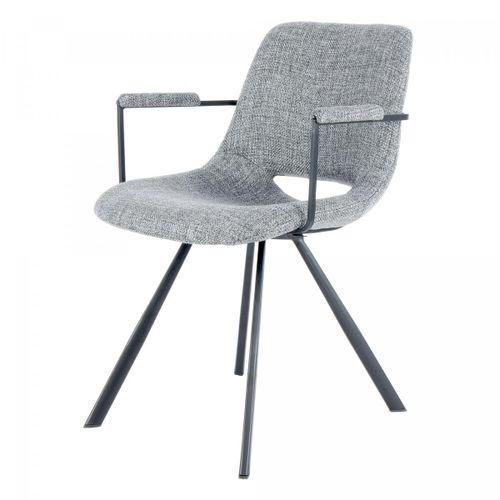Fauteuil Semi Artisanal En Lin Lot De 2 Ase 57x57,5x77 Gris
