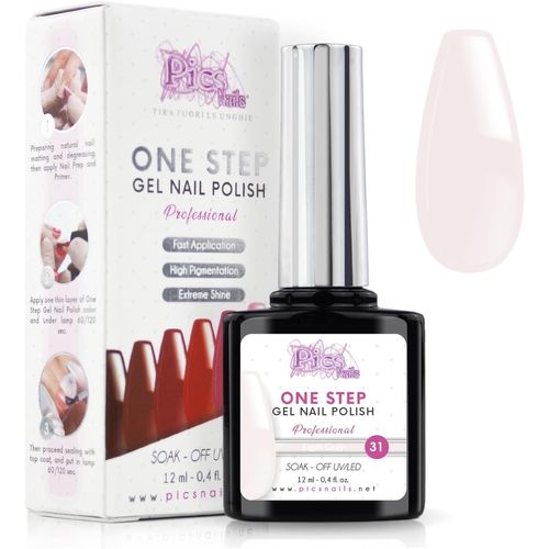 Vernis Semi Permanent Uv/Led One Step 12 Ml - Gris Clair - Effet Ongles Foncés Mais Très Brillants Avec Ou Sans Base Et Top Coat 