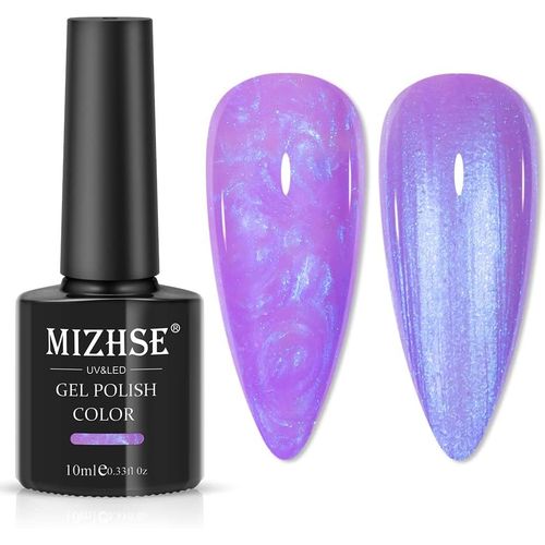 Vernis À Ongles Gel Violet Perle Effet Nacre Pour Lampe Uv/Led Vernis À Ongles Gel Scintillant Vernis À Ongles Salon & Usage Domestique Diy 10ml 