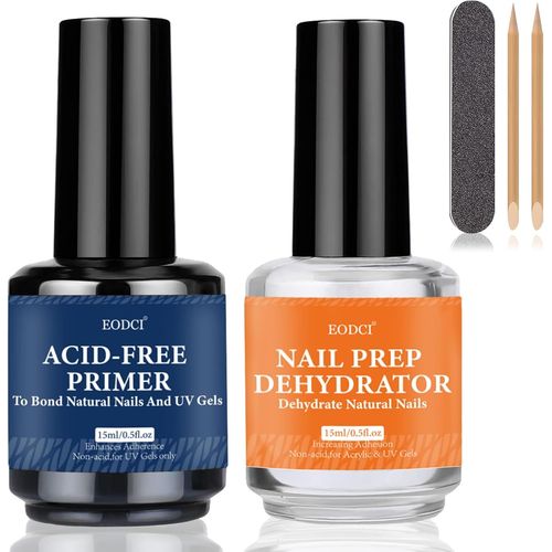 Primer Ongle Gel Uv Et Nail Déshydrateur Set, 15ml Ongle Primer Ongle Gel Uv, Gel Acrylique Polygel Vernis Semi Permanent Nail Prep Manucure Pour Longue Durée De Nail Art 