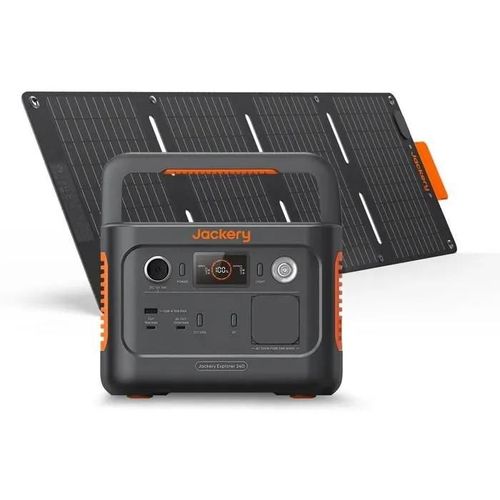 Jackery Explorer 240 V2 Portable Solar Electric Generator with 40W Solar Panel, 256Wh LFP Battery, 300W AC100W USB-C Output, Fast F