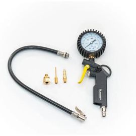 Michelin Tyre Inflator with Double Scale Pressure Gauge, Inflator Gun with Flexible Tube, Compressor Pressure Gauge with Pressure Ra