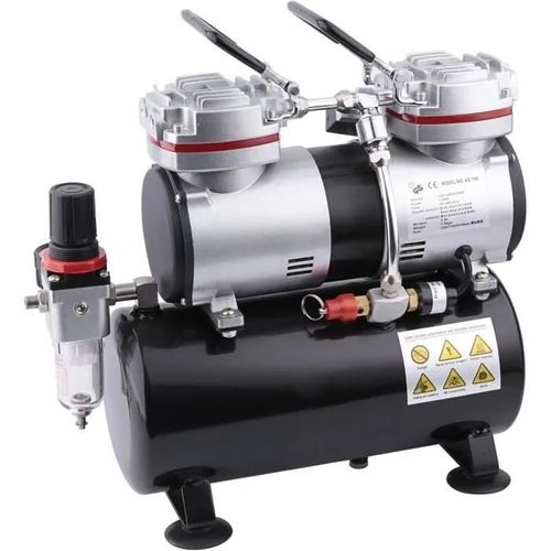Compresseur Aerographe Professionnel Fengda FD-196 avec réservoir d'air Régulateur de pression 3,5L 6 bars Arrêt Auto - A