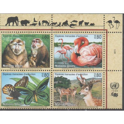 Nations Unies Timbres Animaux En Voie De Disparition 1998