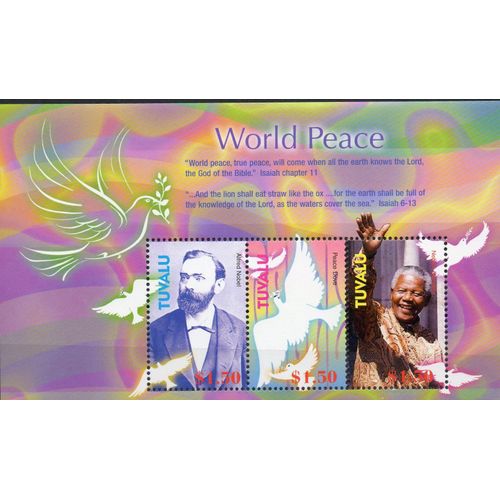 Tuvalu Timbre Alfred Nobel , Nelson Mandela 2005