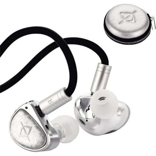 CHECARZHN--NO1-Earacoustic Écouteurs Intra-Auriculaires Avec Suppression Du Bruit Pour La Course À Pied Ou Les Activités Quotidiennes Haute Isolation Phonique Câble Anti-N?uds Argenté