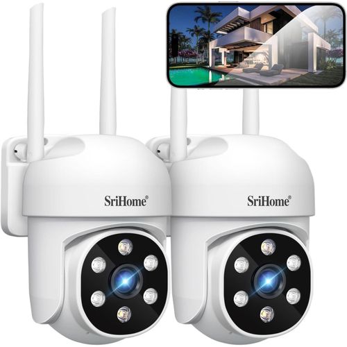 CHECARZHN--NO1-1080P Wifi Surveillance Ptz Caméra Ip Détection Humanoïde Et Suivi De Mouvement Vision Nocturne Ip66 Imperméable À LEau (2 Paquet DUnités)