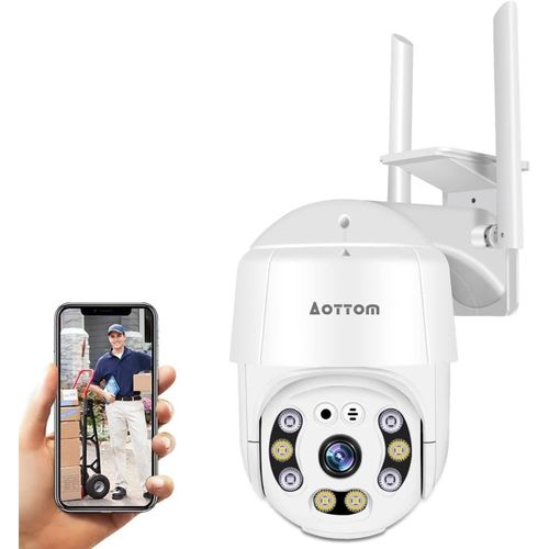 CHECARZHN--NO1-Ptz Dôme Caméra De Surveillance Wifi Extérieure 1080P Caméra De Sécurité Ip Sans Fil, Audio Bidirectionnel, Détecteur De Mouvement, Vision Nocturne De 40M, Mes Push, App Yi Lot
