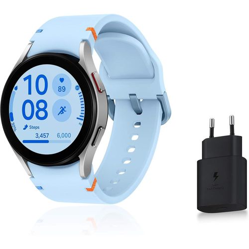 Checarzhn--No1-Galaxy Watch Fe, Montre Connectée, Suivi De La Santé, Suivi De Fitness, Bluetooth, 40mm, Argent, Chargeur Secteur Rapide Inclus, Version Fr