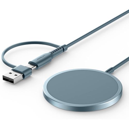 Checarzhn--No1-Chargeur Mag-Safe, Chargeur Induction For Iphone, 15w Magnétique Chargeur Sans Fil Iphone Compatible Pour Chargeur Magsafe Iphone 16/16 Pro/16 Pro /16 Plus/Iphone 15/14/13/Airpods Pro Bleu