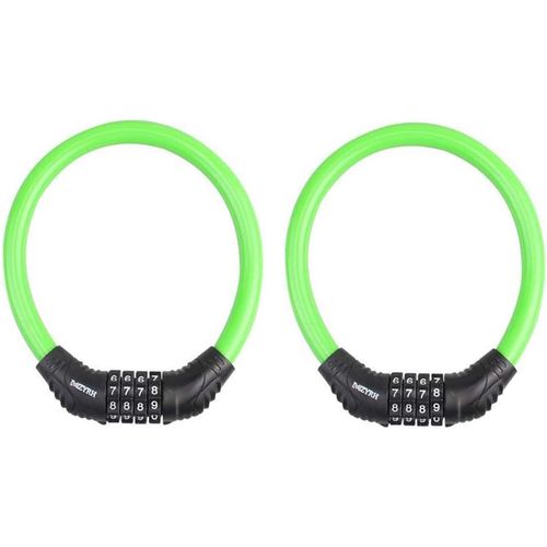 Checarzhn--No1-2pcs Bicycle Lock Cable, 4-Digit Number Resettable Combination Bike Password Lock, Bike Chain Locks For Bicycle Outdoors