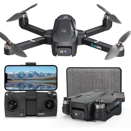 Checarzhn--No1-Drone Avec Caméra 4k Drones Gps Pour Adultes Retour Automatique Transmission Wifi 5g Suivez-Moi Moteur Sans Balais, Quadricoptère Pliable Pour Débutants, Tl16gps-Toladrone