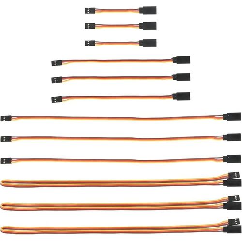 Checarzhn--No1-12 Pcs Câbles Mâle Et Femelle De Rallonges Servo 3 Broches Pour Panneaux De Commande Pour Drone, Voiture, Robot Télécommandé, Etc.(4 Tailles)-Mmobiel