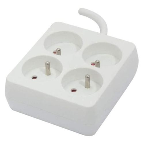 UNIVERSEEL Bloc Multiprise Carré 4 Prises 16A 3m Blanc