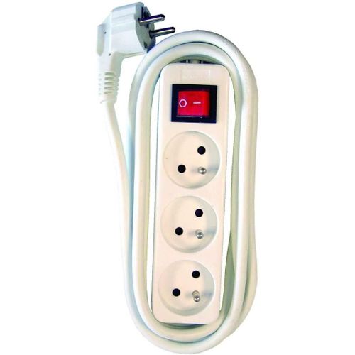 Chacon PRISE MULT.BLANC+CORD.+ INTERRUPT3X16A. 1.5 m
