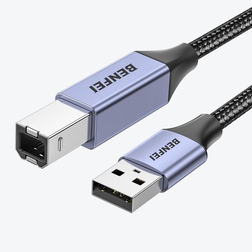 CHECARZHN--NO1-Câble D'Imprimante Usb, 2 Mètres De Câble Usb A À Usb B Pour , Canon, Brother, Dell, , Lexmark, Xerox, Gris