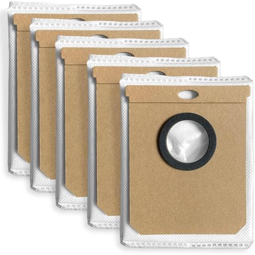 CHECARZHN--NO1-Lot De 5 Sacs À Poussière Pour Robot Aspirateur Conga Home 10000, 8090 Ultra, 9090 Ia, L50, L60 Ses Et Haier H9. Recharge Anti-Fuite Hypoallergénique De 2,5 L Pour Base De Vidage Automatique