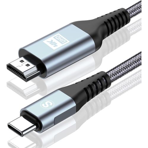 CHECARZHN--NO1-Câble Usb C Vers Hdmi 4K 1.5M,[Compatible Thunderbolt 3] Câble Usb Type C Vers Hdmi, Nylon Braided Compatible Avec iPhone 16 15 Pro ,Macbook Pro/Ipad Pro/Air,Samsung Galaxy S24/S23/S22/S21/