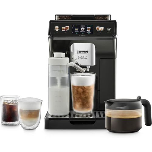 CHECARZHN--NO1-Eletta Explore Cold Brew Ecam452.67.G, Machine À Café Barista Avec Lattecrema Hot And Cool, Machine À Espresso, Machine À Café Automatique, Extraction Froide, Pot À Café Inclus, Gris Foncé