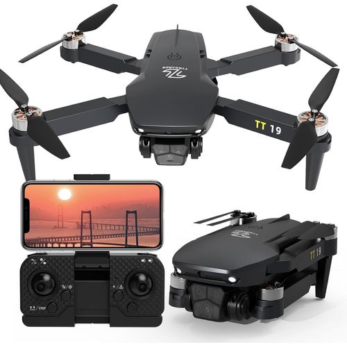 Checarzhn--No1-Tt19 Drone Avec Caméra 1080p Hd, Fpv Mini Drones Foldable Rc Quadcopter Brushless Motor Drone With Camera For Débutants-Ttroards