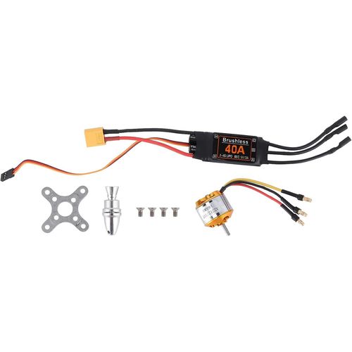 Checarzhn--No1-Rc Drone Brushless Setcontrôleurs De Vitesse Électriques 2212 1400kv Moteur + 40a Brushless Esc Set Métal + Composants Électroniques-Alomejor