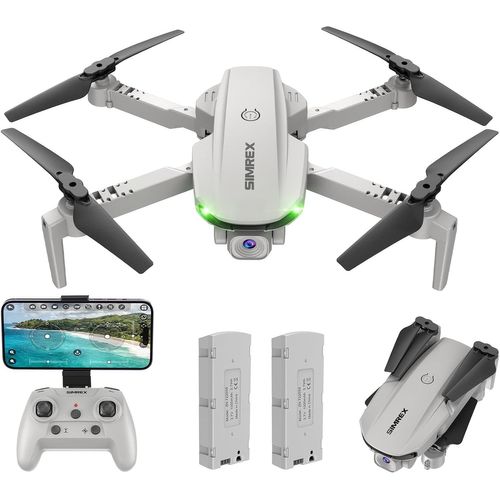 Checarzhn--No1-X800 Mini Drone Avec Caméra 1080p Hd Fpv, Quadcopter Rc Pliable, Maintien D'altitude, Flip 3d, Mode Sans Tête, Cadeaux Pour Enfants, Adultes, Débutant (Gris)-Simrex