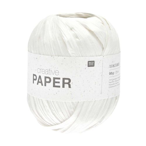 Pelote Creative Paper ¿ Rico Design : Le Fil Idéal Pour Vos Créations En Papier. Color : 01 Blanc