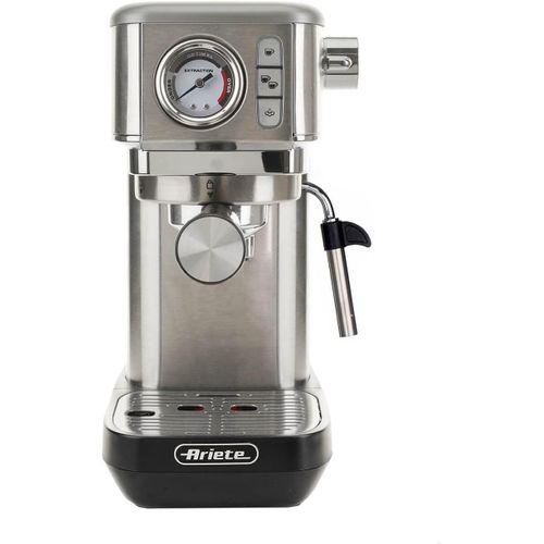 CHECARZHN--NO1-Espresso Slim Metal 1381, Machine À Café Avec Manomètre, Compatible Avec Café En Poudre Et Dosettes Ese, 15 Bar , Filtre 1 Ou 2 Tasses, Buse Cappuccino, 1300W, Argent