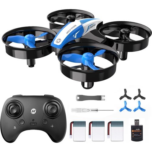 Checarzhn--No1-Hs210 Mini Drone Pour Enfants Et Débutants Rc Nano Hélicoptère D'intérieur Avec M En Vol Automatique, Flip 3d, Mode Sans Tête Et 3 Piles, Superbe Cadeau Pour Garçons Et Filles, Bleu-Holy Stone