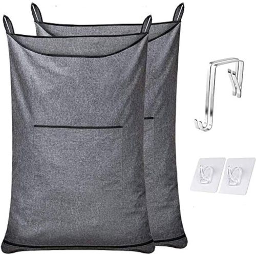 CHECARZHN--NO1-Lot De 2 Paniers À Linge Suspendus Avec Crochet De Suspension Pour Économ r De L'Espace Et Salle De Bain Au-Dessus De La Porte