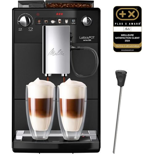 CHECARZHN--NO1-Latticia One Touch Noir Mat, Machine À Café À Grain Avec Broyeur, Silencieuse, Système Latte Perfection, Mode 1 À 2 Tasses, Automatique, F300-100, 1450W