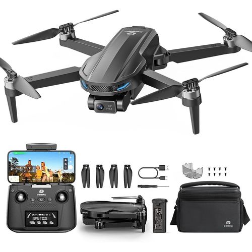 Checarzhn--No1-D65 Drone Caméra 4k, Stabilisation 2 Axes + Eis, Gps Avec Flux Optique, Transmission 800m, Moteur Sans Balais, 26min Autonomie, Retour Intelligent, Pour Adultes Débutants, 249g,C0-Deerc