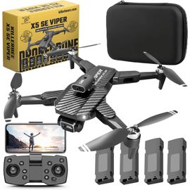 Checarzhn--No1-Killerbee X5 Se Viper - Drone Avec Double Caméra - Convient Aux Enfants Et Aux Adultes - Moteurs Sans Balais - Combo Ultra Fly More - 53 Minutes De Temps De Vol - Avec Sac Et 4 Batteries !-Killerbee Rc