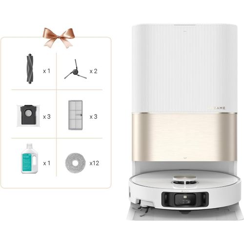 CHECARZHN--NO1-X40 Ultra Complete Robot Aspirateur Avec Serpillière Amovible Et Relevable, Latérale Surélevée,12 000 Pa,Serpillière Et La Plaque De Lavage Avec De L'Eau C À 70 C, s Relevables