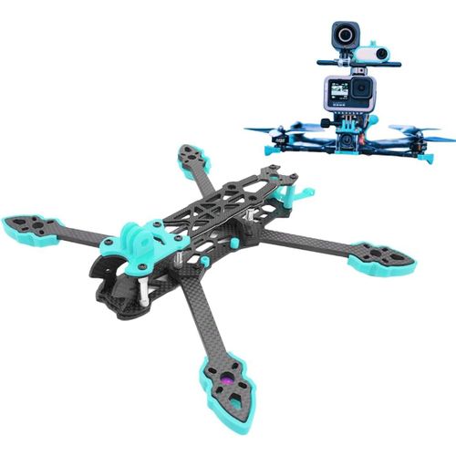 Checarzhn--No1-Kit De Cadre Quadcoptère, 225mm Empattement Professionnel Cadre De Quadcoptère En Fibre De Carbone Pour,Drone Rc Accessoires, Cadre De Drone Fpv Racing Professionnel (Bleu)-Zlxhdl