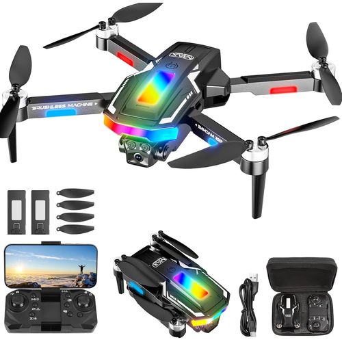 Checarzhn--No1-Drone Avec 2 Caméra Réglage Électrique Caméra, 4k Mini Drone Caméra Pliable Active D'évitement D'obstacles, Drone Quadricoptère Fpv Wifi Télécommandé, Avec 2 Batteries, Pour Débutants-Gukkk
