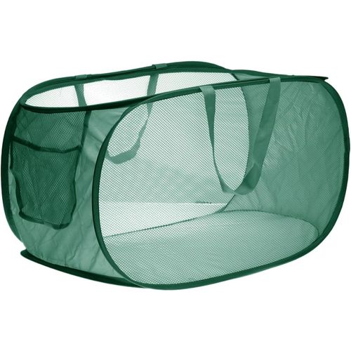 CHECARZHN--NO1-Paniers À Linge Pliables, Panier À Linge En Maille Avec Poche Latérale, Panier En Tissu Pliable Pour Le Rangement Du Linge, Dortoir Et Voyage, Vert