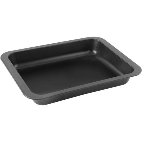 Checarzhn--No1-7282 Plat À Four Rectangulaire Antiadhésif, Noir, Acier Inoxydable, 37 X 27 X 5 Cm