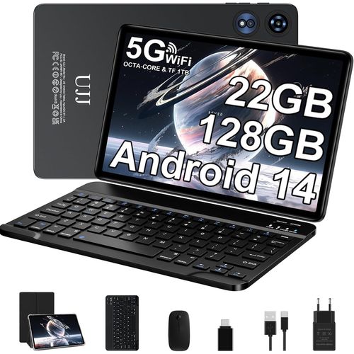 CHECARZHN--NO1-Tablette10 Pouces Android 14 Tablettes Tactile 22Goram+128Gorom(Tf 1To),5G+2.4G Wifi 6,Octa-Core,2.0Ghz,Widevine L1,Gms,Bt5.0,Autonomie Extra-Longue,5+8Mp,Clavier+Souris Et Cas(2 Ans De Gara