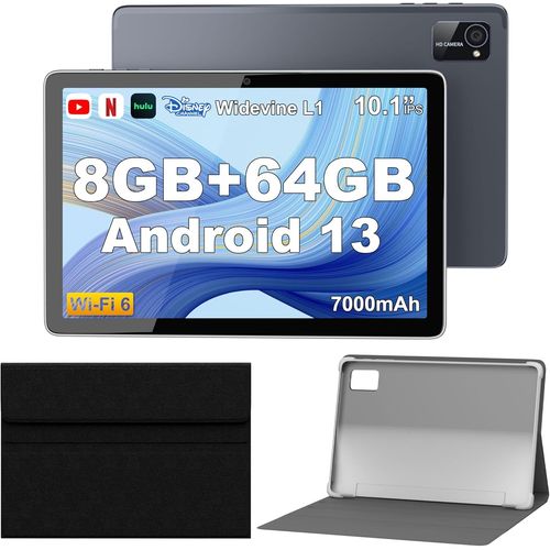 CHECARZHN--NO1-2024 Android 13 Tablets,10"" Android Tablets With Protective Case,Quad Core Processor,5.0Mp Front+8.0Mp Rear Camera,5000Mah Bluetooth Ips Tablets,Wi-Fi Tablet (8Gb+64Gb)