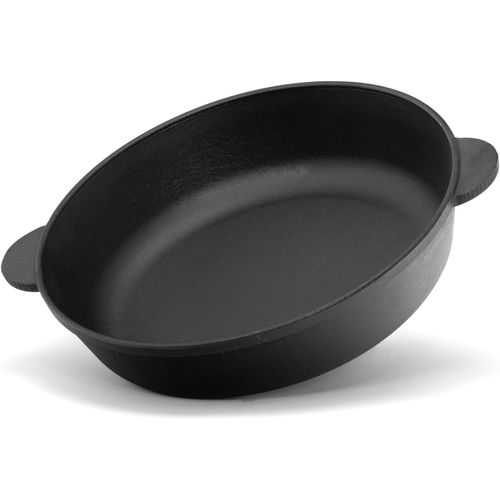 Checarzhn--No1-Poêle En Fonte De 26 Cm - Cocotte En Fonte - Deux Poignées - Poêle De Service - Poêle À Frire - Poêle À Frire - Convient Pour Barbecue À Gaz, Four, Foyer, Tous Feux Dont Induction