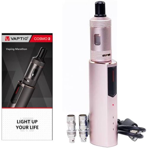 CHECARZHN--NO1-Cosmo 2 Cigarette Électronique Kit De Démarrage Avec Atom ur Cosmo 2 De 2,0 Ml, Batterie 2000 Mah Kit De Vaporisateur Sans E-Liquide Et Sans Nicotine (Or)
