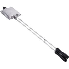 CHECARZHN--NO1-Appareil À Sandwich, Camping, Toasteur, Réchaud À Gaz, Manche 57 Cm De Long, Gaufrier 10X10 Cm, Argenté